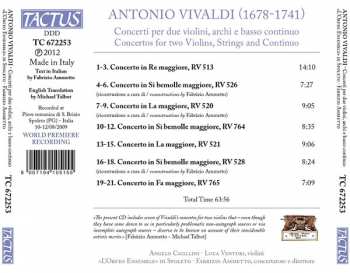CD Antonio Vivaldi: Concerti Per Due Violini, Archi E Basso Continuo 319989