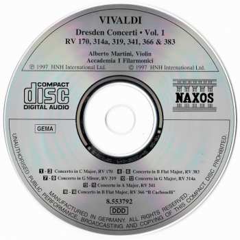 CD Antonio Vivaldi: Dresden Concerti Vol. 1 244436