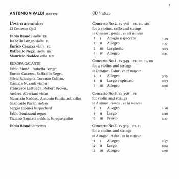 2CD Antonio Vivaldi: L'Estro Armonico 47313