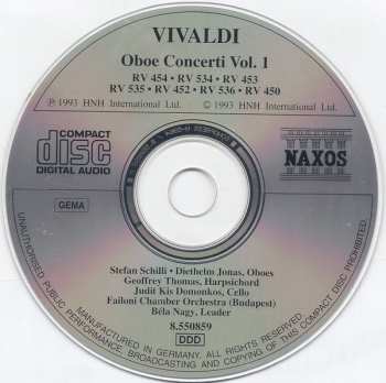CD Antonio Vivaldi: Oboe Concerti, Vol. 1 282755