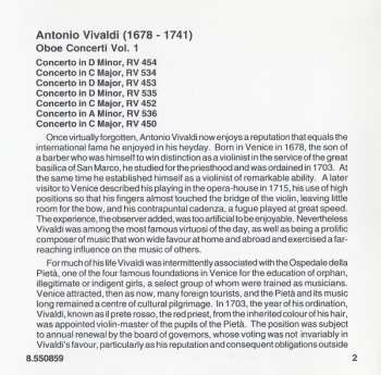 CD Antonio Vivaldi: Oboe Concerti, Vol. 1 282755
