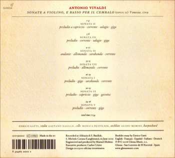 CD Antonio Vivaldi: Sonate A Violino, E Basso Per Il Cembalo (Opus II) 294379