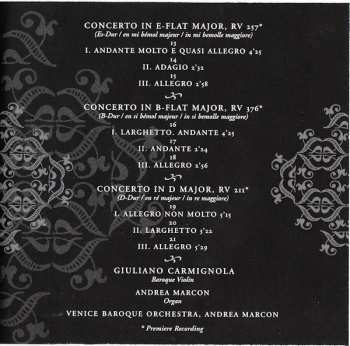 CD Antonio Vivaldi: Die Vier Jahreszeiten - 3 Konzerte Für Violine & Orchester (Ersteinspielung) 390614