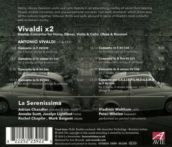CD Antonio Vivaldi: Vivaldi x2 (Double Concertos For Horns, Oboes, Violin & Cello, Oboe & Bassoon) 103758