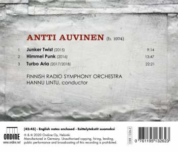 CD Antti Auvinen: Junker Twist / Himmel Punk / Turbo Aria 411599