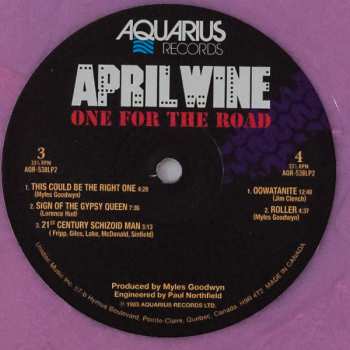 2LP April Wine: One For The Road CLR