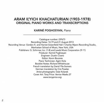 CD Aram Khatchaturian: Original Piano Works And Transcriptions 288531