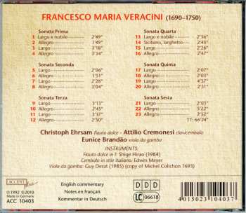 CD Arcadia: Francesco M. Veracini: Sonate A Flauto Solo E Basso 358232