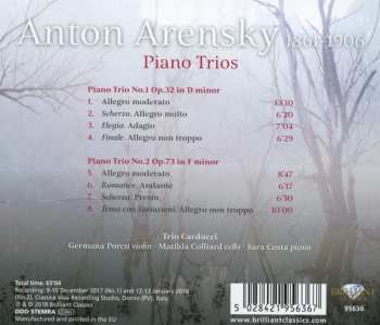 CD Anton Stepanovich Arensky: Piano Trios 522976