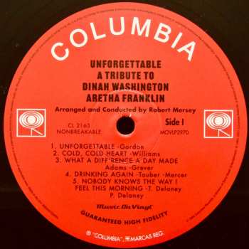 LP Aretha Franklin: Unforgettable (A Tribute To Dinah Washington) 410221