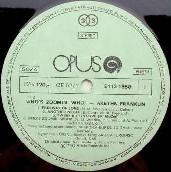 LP Aretha Franklin: Who's Zoomin' Who?