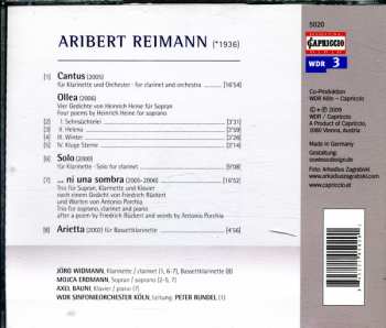 CD Aribert Reimann: Cantus, Ollea, Arietta, Solo for clarinet, ...Ni Una Sombra 326616