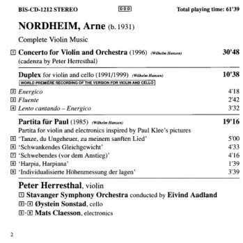CD Arne Nordheim: Complete Violin Music 287512