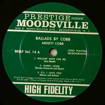 LP Arnett Cobb: Ballads By Cobb NUM