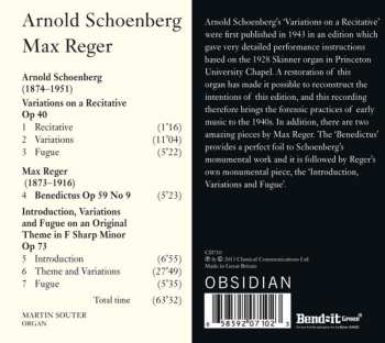 CD Arnold Schoenberg: Schoenberg Variations On A Recitative, Reger Benedictus Variations On An Original Theme 326626