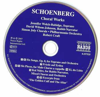 CD Arnold Schoenberg: Six Songs For Soprano And Orchestra 322662