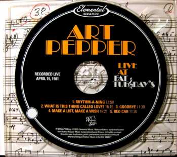 CD Art Pepper Quartet: Live At Fat Tuesday's 314445