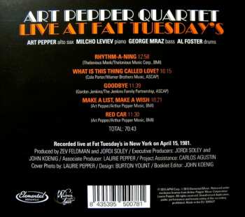 CD Art Pepper Quartet: Live At Fat Tuesday's 314445