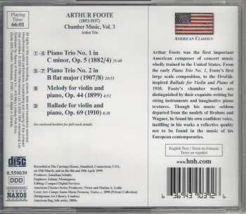 CD Arthur Foote: Chamber Music Vol. 3: Piano Trios Nos 1 & 2 • Melody • Ballade 279037