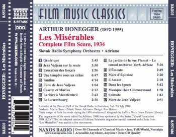 CD Arthur Honegger: Les Misérables (Complete Film Score) 116992