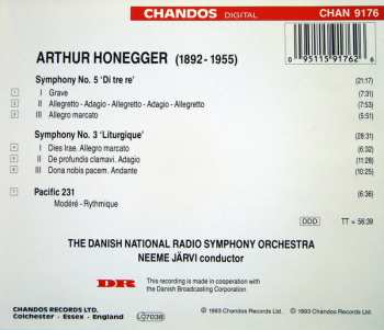 CD Arthur Honegger: Symphony No. 5 'Di Tre Re' / Symphony 3 'Litergique' / Pacific 231 316252