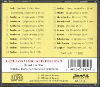 CD Arthur Krehbiel: Orchestral Excerpts For Horn 271443
