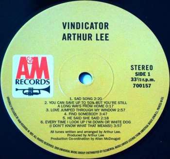 LP Arthur Lee: Vindicator LTD | DLX 367034