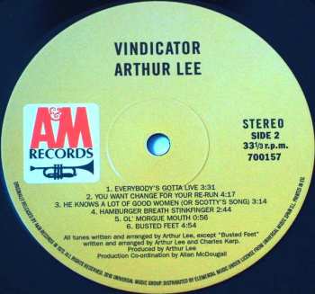 LP Arthur Lee: Vindicator LTD | DLX 367034