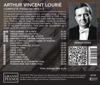 CD Arthur Lourié: Complete Piano Works • 2 318490