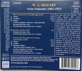 CD Artur Schnabel: Mozart 422127