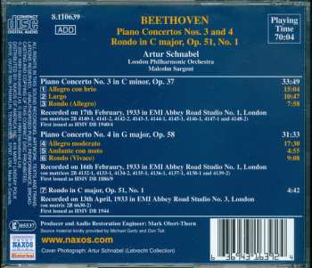 CD Artur Schnabel: Piano Concerto No. 3 ; Piano Concerto No. 4 ; Rondo (Historical Recordings 1933) 312127