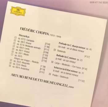 CD Arturo Benedetti Michelangeli: 10 Mazurkas · Prélude Op. 45 · Ballade Op.23 · Scherzo Op. 31 45438