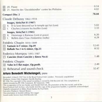 2CD Arturo Benedetti Michelangeli: Arturo Benedetti Michelangeli · Schumann · Chopin · Debussy · Mompou 326845
