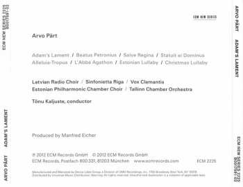 CD Arvo Pärt: Adam's Lament 322636