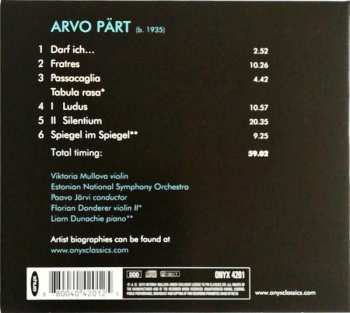 CD Arvo Pärt: Arvo Pärt 249012