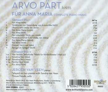 2CD Arvo Pärt: Für Anna Maria (Complete Piano Music) 176848