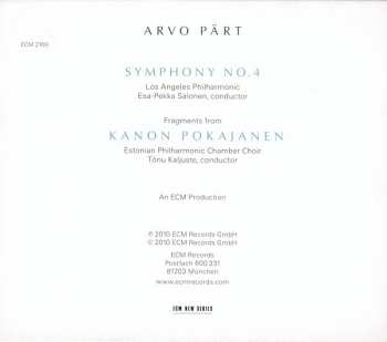 CD Arvo Pärt: Symphony No. 4 121031