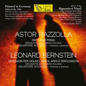 Album Leonard Bernstein: Tanti Anni Prima / Serenade Per Violino, Archi, Arpa E Percussioni