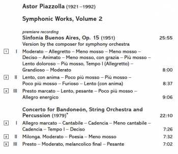 CD Astor Piazzolla: Piazzolla Vol. 2 (Sinfonía Buenos Aires / Mar Del Plata 70 / Cuatro Estaciones Porteñas / Concerto For Bandoneón, String Orchestra And Percussion) 321786