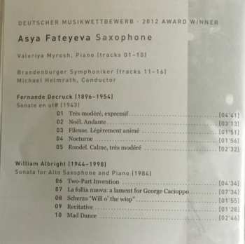 CD Asya Fateyeva: Saxophone 187812