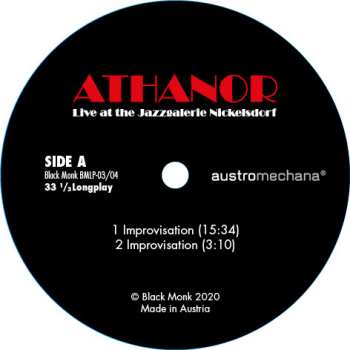 2LP Athanor: Live At The Jazzgalerie Nickelsdorf 1978 LTD 532133