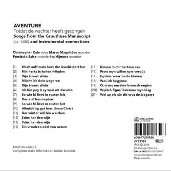 CD Aventure: Totdat de Wachter Heeft Gezongen - Songs From The Gruuthuse Manuscript (ca. 1400) And Instrumental Connections 463043