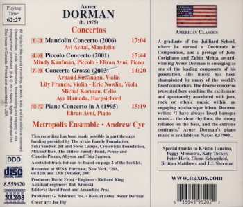 CD Avner Dorman: Concertos For Mandolin, Piccolo, Piano And Concerto Grosso 194396