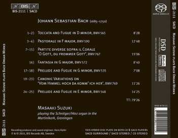 SACD Johann Sebastian Bach: Masaaki Suzuki Plays Bach Organ Works 459309
