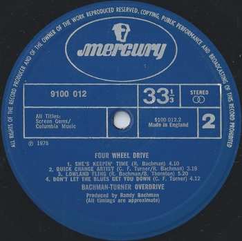 LP Bachman-Turner Overdrive: Four Wheel Drive