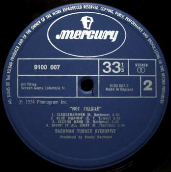 LP Bachman-Turner Overdrive: Not Fragile