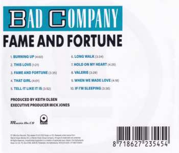 CD Bad Company: Fame And Fortune 381440