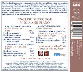 CD Edgar Leslie Bainton: English Music For Viola And Piano 496811