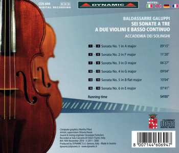 CD Baldassare Galuppi: Baldassarre Galuppi - Sei Sonate A Tre A Due Violini E Basso Continuo 531279