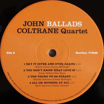 LP The John Coltrane Quartet: Ballads 3508
